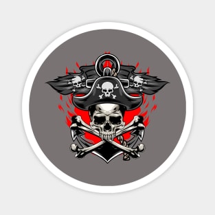 Fire Skull Pirates Magnet